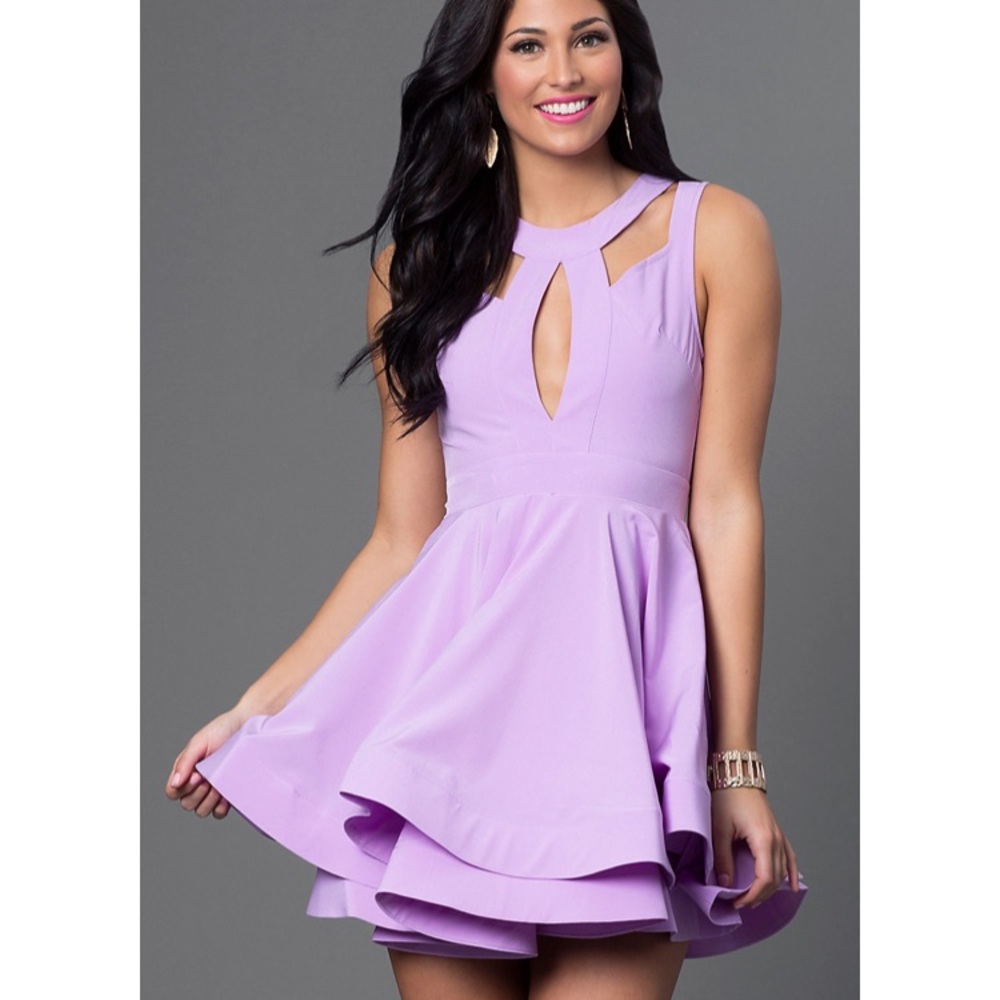 Fit & Flare Short Lavender Dress for Homecoming!!